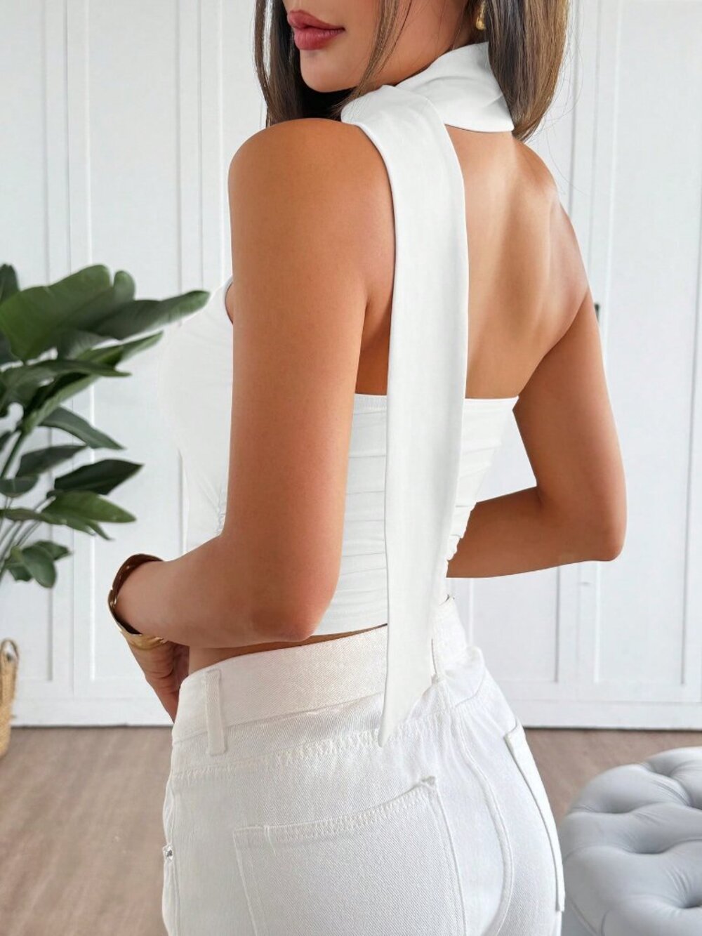 White Casual Women Tube Top - Picture 5 of 5
